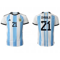Argentína Paulo Dybala #21 Domáci futbalový dres MS 2022 Krátky Rukáv